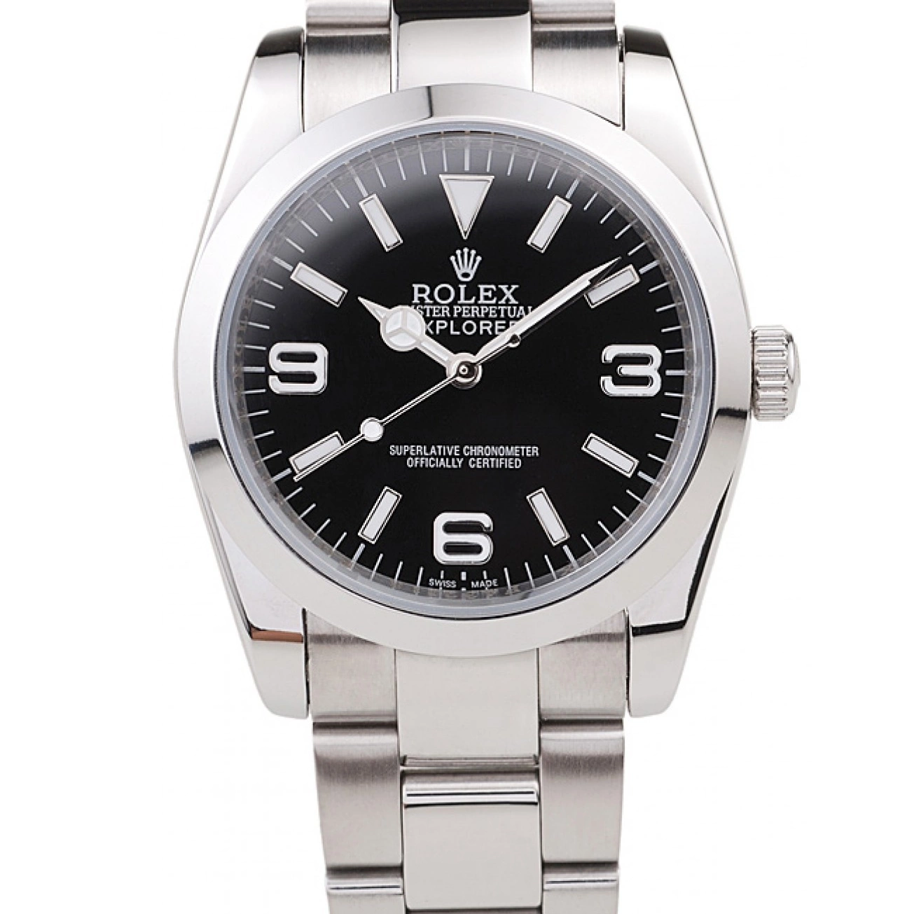 Stainless Dial Black Steel 98087 Polished Rolex Explorer 0821